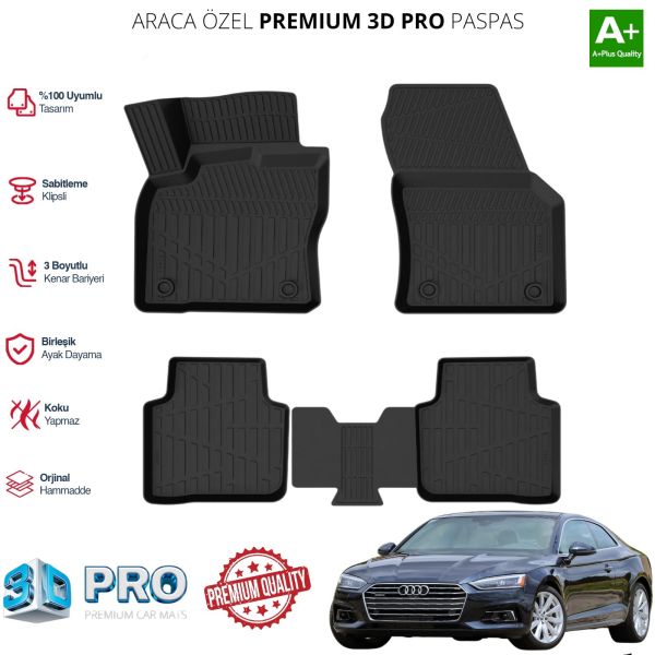 AUDİ A5 ARACA ÖZEL 3D PASPAS 2016 2017 2018 2019 2020 2021