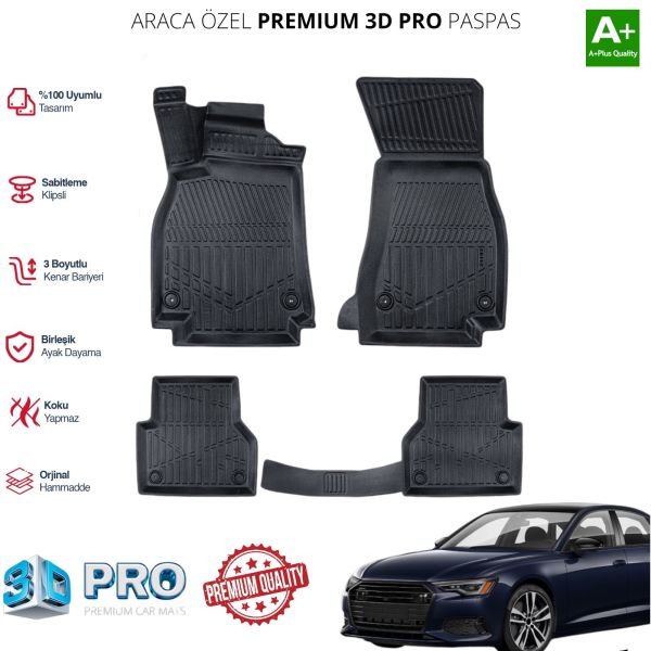 AUDİ A6 ARACA ÖZEL 3D PASPAS  2018 2019 2020 2021