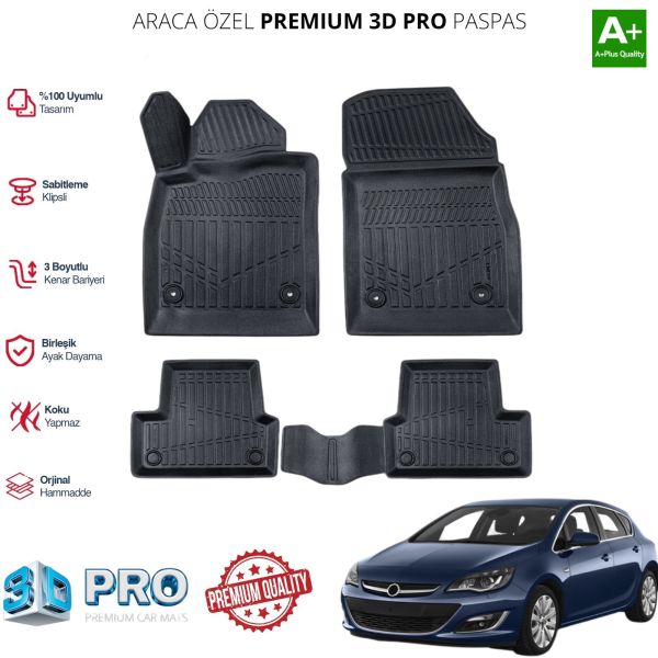 OPEL ASTRA J ARACA ÖZEL 3D PASPAS 2012 2013 2014 2015 2016 2017 2018 2019