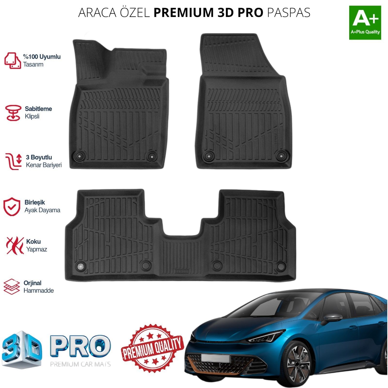 CUPRA BORN ARACA ÖZEL 3D PASPAS 2021 2022 2023 2024