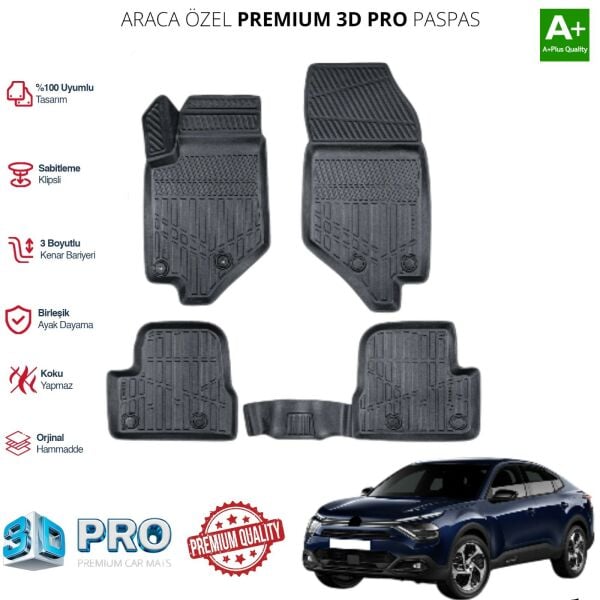 CİTROEN C4X ELEKTRİKLİ ARACA ÖZEL 3D PASPAS 2022 2023 2024 2025