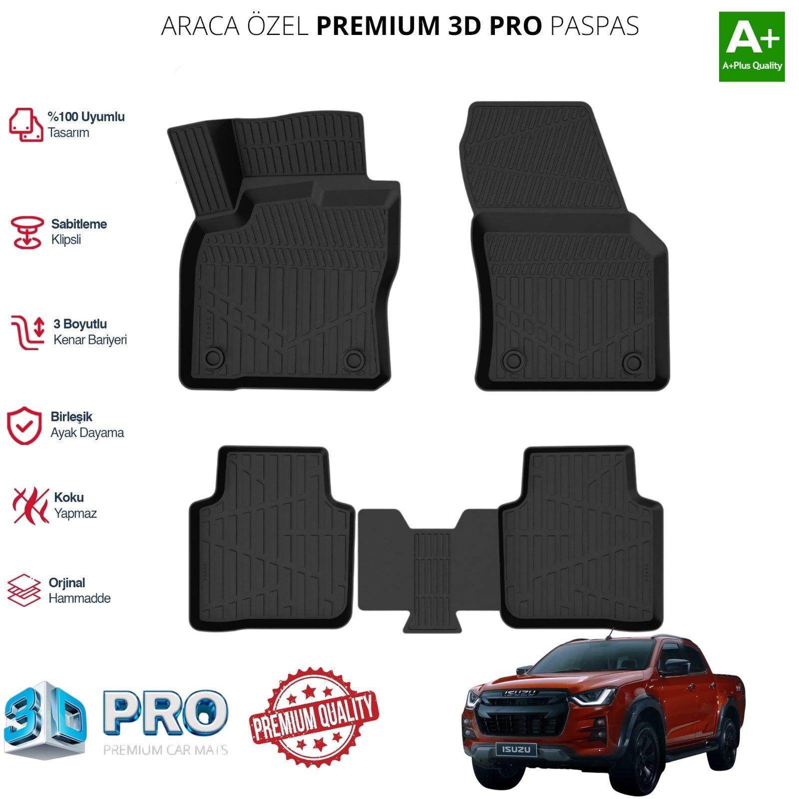 D MAX ARACA ÖZEL 3D PASPAS 2019 2020 2021 2022 2023 2024