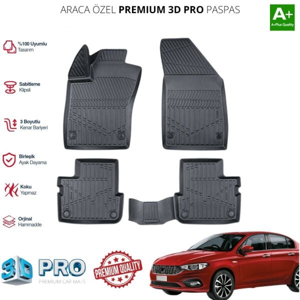 EGEA SEDAN ARACA ÖZEL 3D PASPAS 2015 2016 2017 2018 2019 2020