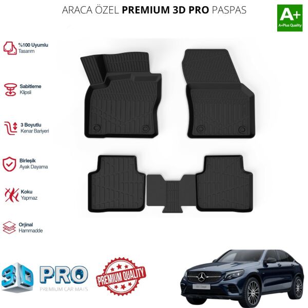 GLC COUPE ARACA ÖZEL 3D PASPAS 2015 2016 2017 2018 2019 2020 2021 2022 2023