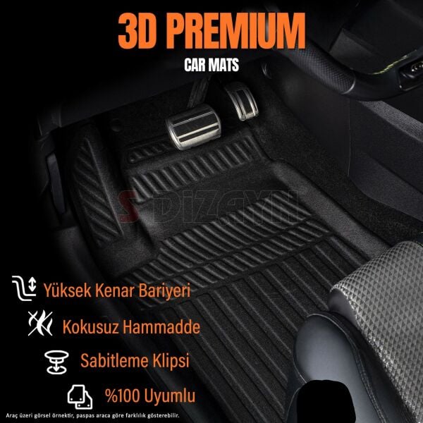 MG HS TURBO HYBRİD ARACA ÖZEL 3D PASPAS 2024 2025 2026