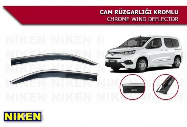 PROACE CİTY ARACA ÖZEL NİKEN KROMLU İKİLİ 2 Lİ KROMLU CAM RÜZGARLIĞI 2019 2020 2021 2022 2023 2024
