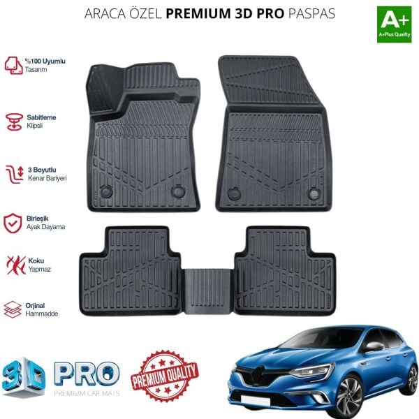 MEGANE 4 ARACA ÖZEL 3D PASPAS 2016 2017 2018 2019 2020 2021