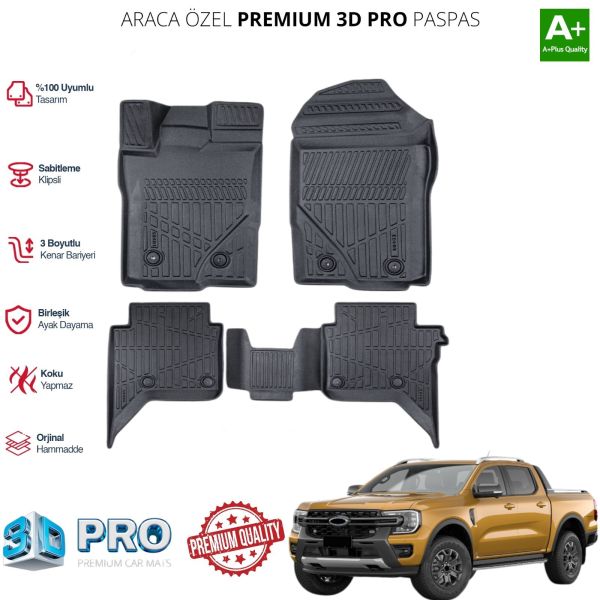 FORD RANGER ARACA ÖZEL 3D PASPAS ARACA ÖZEL 2023 2024 2025