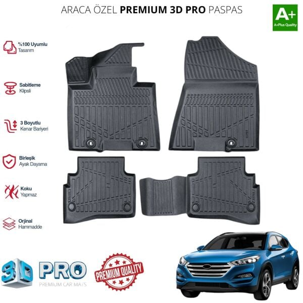 TUCSON ARACA ÖZEL 3D PASPAS 2014 2015 2016 2017 2018 2019 2020