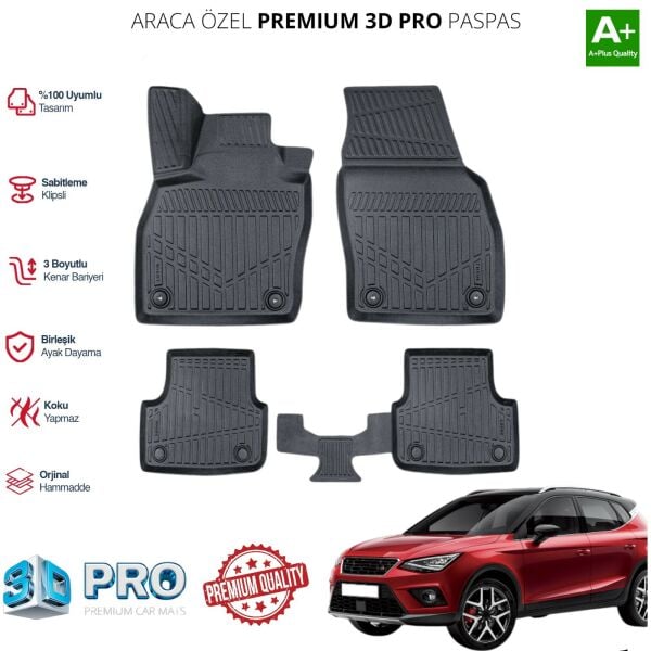SEAT ARONA ARACA ÖZEL 3D PASPAS 2017 2018 2019 2020 2021 2022 2023 2024