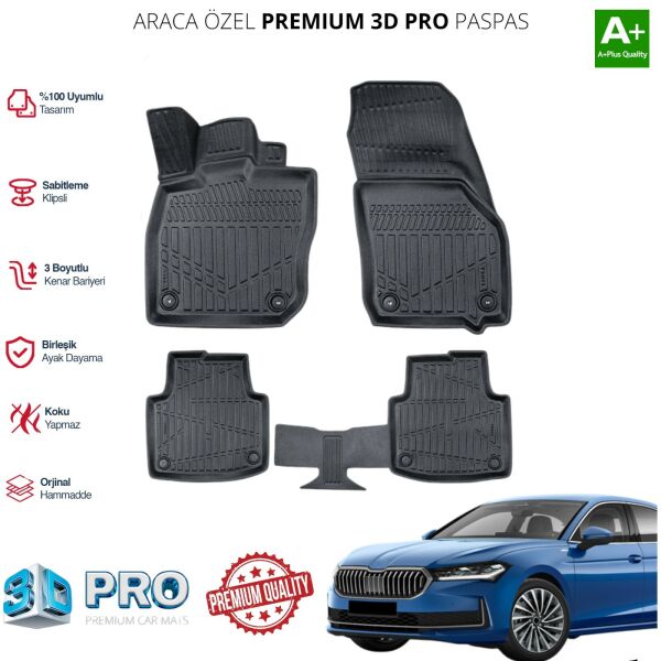 SKODA SUPER B ARACA ÖZEL 3D PASPAS 2024 2025 2026 2027