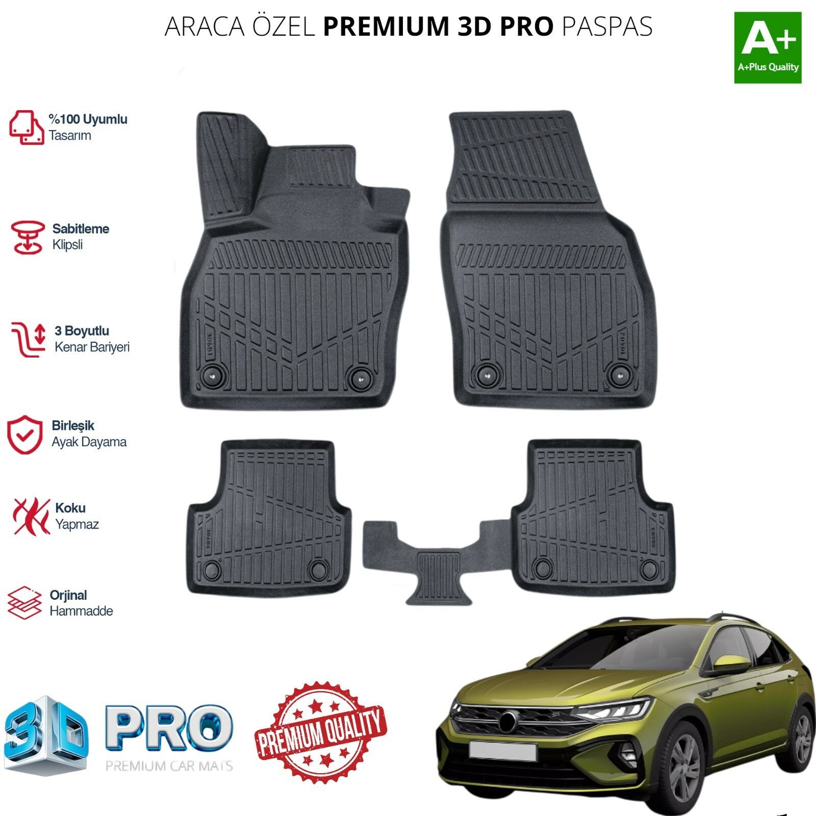 Volkswagen TAIGO ARACA ÖZEL 3D PASPAS 2020 2021 2022 2023 2024