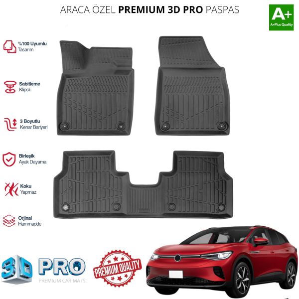VOLKSWAGEN ID4 ARACA ÖZEL 3D PASPAS 2024 2025 2026 2027