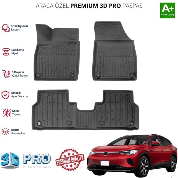 VOLKSWAGEN ID4 ARACA ÖZEL 3D PASPAS 2024 2025 2026 2027