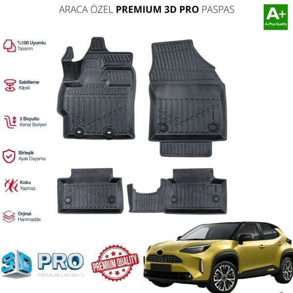 TOYOTA YARİS CROSS ARACA ÖZEL 3D PASPAS 2022 2023 2024 2025