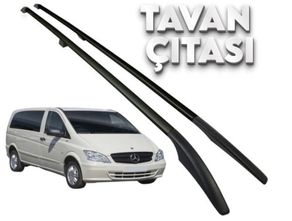 VİTO EXTRA UZUN ŞASE TAVAN ÇITASI SİYAH RENK 2010 2011 2012 2013 2014