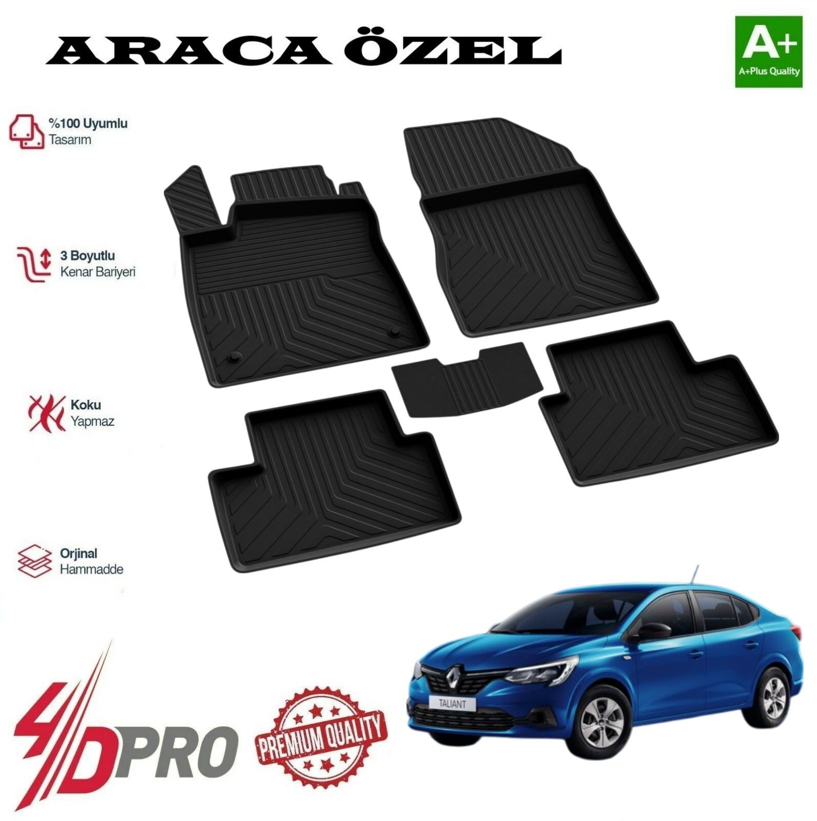RENAULT TALİANT 4D ARACA ÖZEL PASPAS  2021 2022 2023 2024 2025