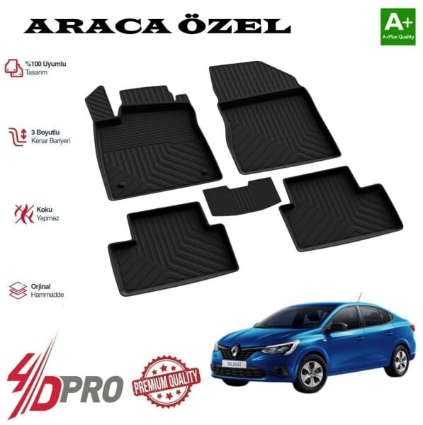 RENAULT TALİANT 4D ARACA ÖZEL PASPAS  2021 2022 2023 2024 2025