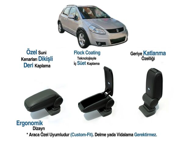 SUZUKİ SX4 ARACA ÖZEL KOL DAYAMA KOLÇAK VİDASIZ 2007-2008 2009