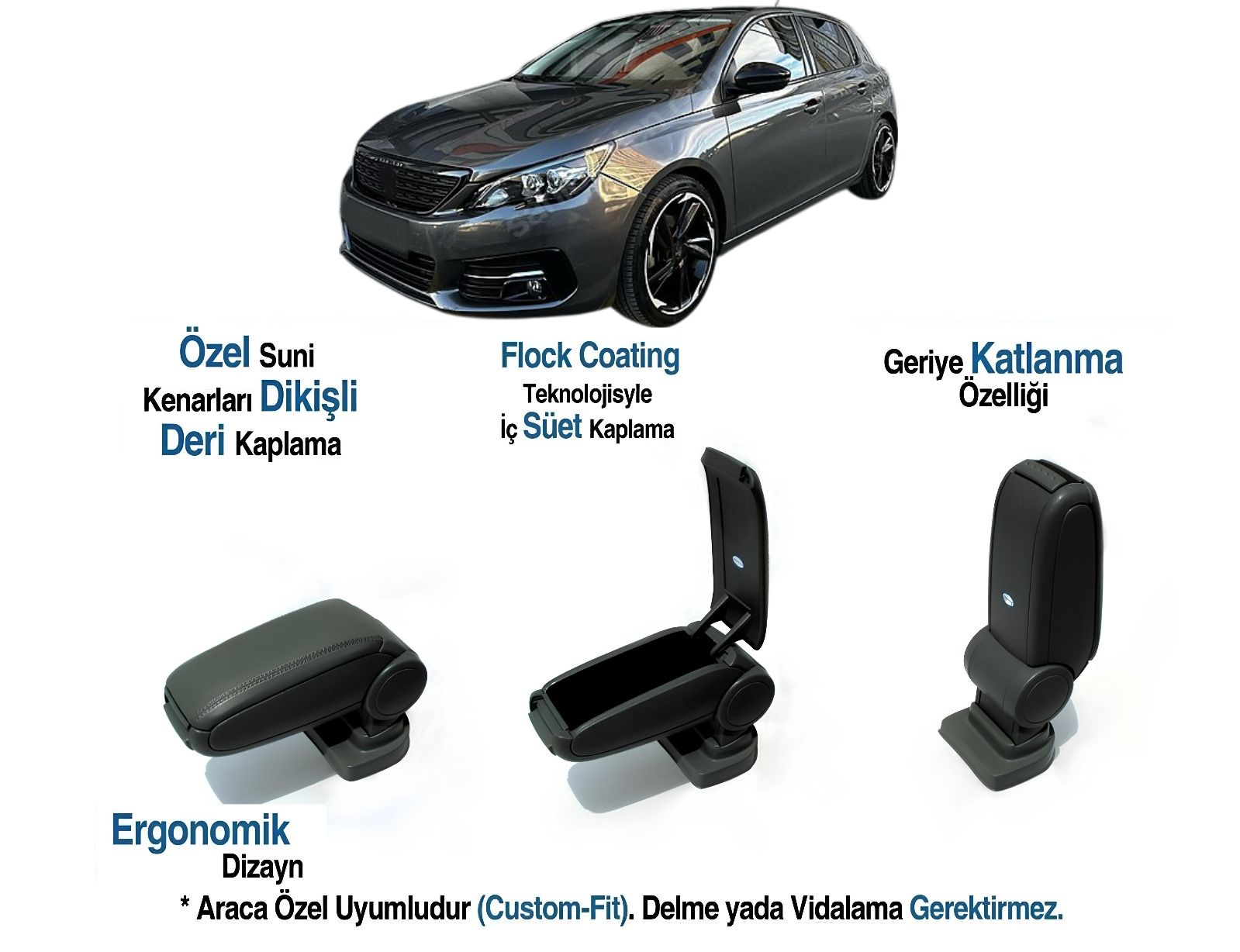 PEUGEOT 308 ARACA ÖZEL KOL DAYAMA KOLÇAK VİDASIZ 2014 2015 2016 2017 2018 2019 2020 2021 2022 2023 20224