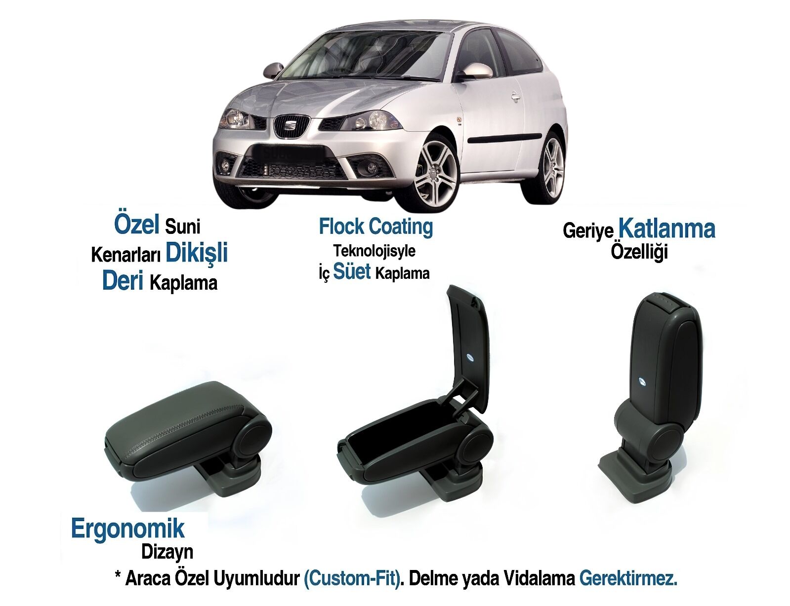SEAT IBIZA 6L  ARACA ÖZEL KOL DAYAMA VİDASIZ KOLÇAK 2002 2003 2004 2005 2006 2007 2008
