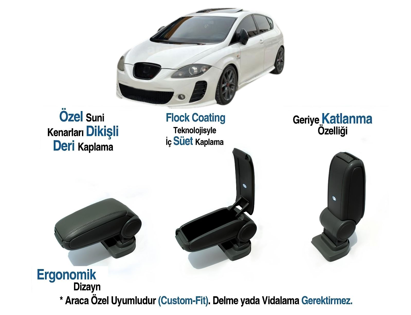 SEAT LEON 1P ARACA ÖZEL KOL DAYAMA VİDASIZ KOLÇAK  2005 2006 2007 2008 2009 2010 2011 2012