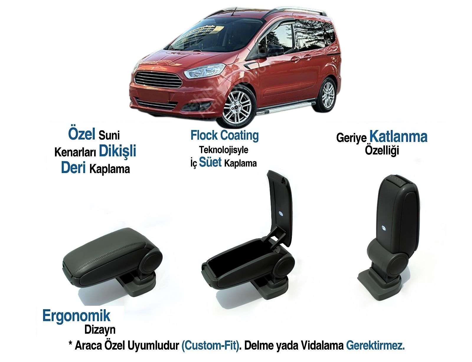 FORD COURIER ARACA ÖZEL KOL DAYAMA VİDASIZ KOLÇAK 2015 2016 2017 2018 2019 2020 2021 2022 2023