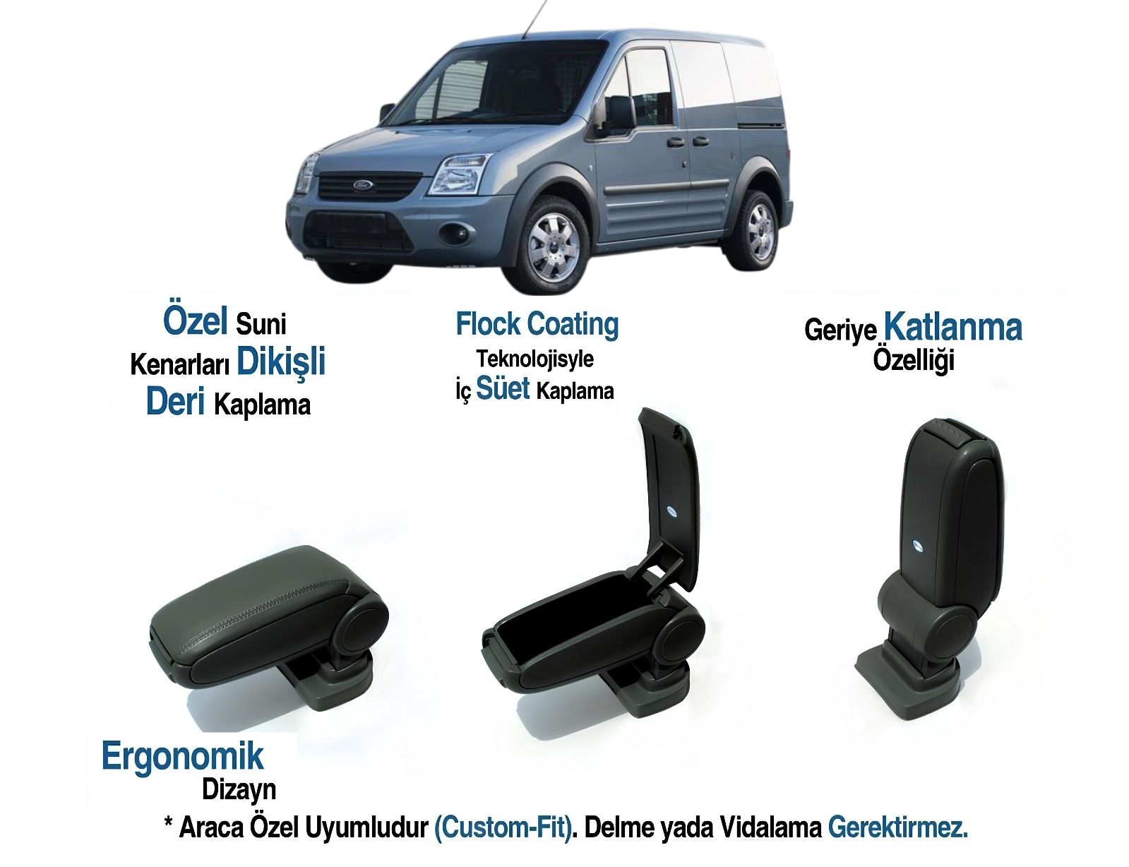 FORD CONNECT ARACA ÖZEL KOL DAYAMA VİDASIZ KOLÇAK 2002 2003 2004 2005 2006 2007 2008 2009