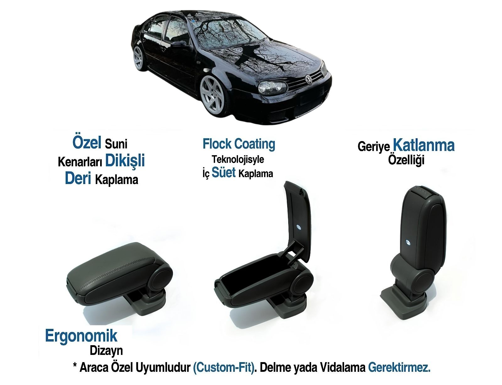 GOLF MK4 ARACA ÖZEL KOL DAYAMA VİDASIZ KOLÇAK 1998 1999 2000 2001 2002 2003