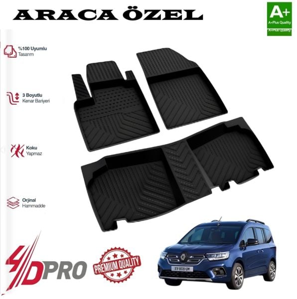 RENAULT KANGOO HAVUZLU KAUÇUK PASPAS SİYAH 2024 2025 2026 2027