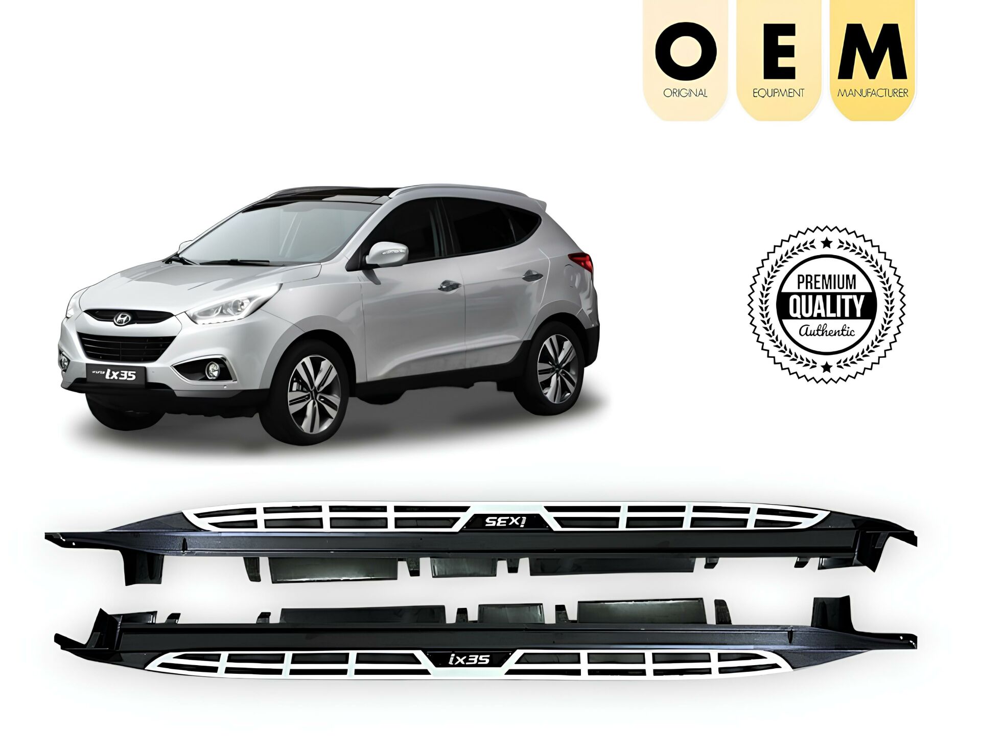 İX35 ARACA ÖZEL OEM YAN BASAMAK KARE TİP 2010 2011 2012 2013 2014 2015