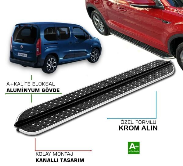 FİAT DOBLO 2023 2024 2025 ARACA ÖZEL NEVADA SİYAH YAN BASAMAK