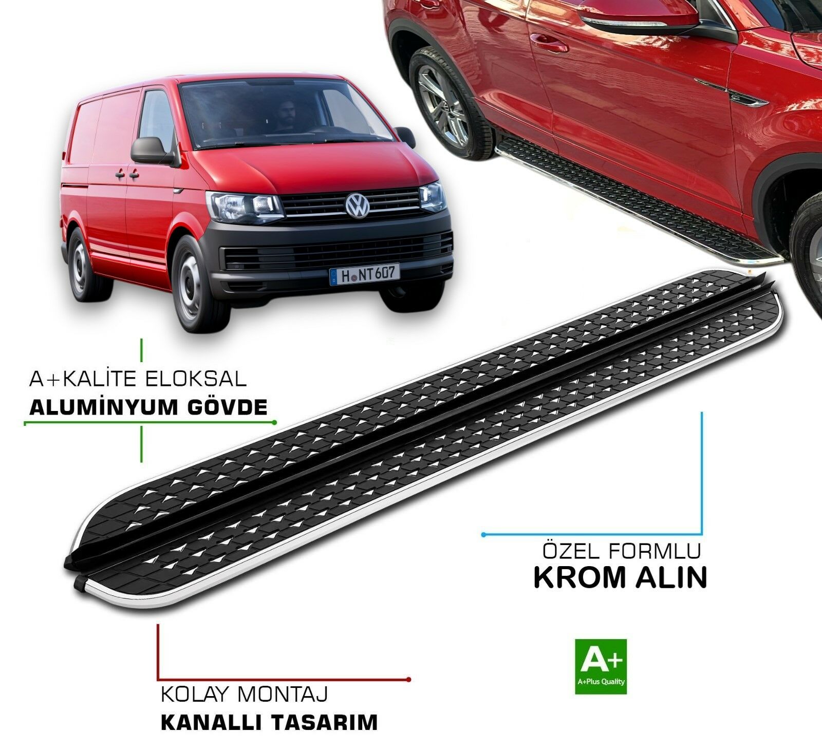 VOLKSWAGEN TRANSPORTER T6 KISA ŞASE 2015 - 2023 YAN BASAMAK