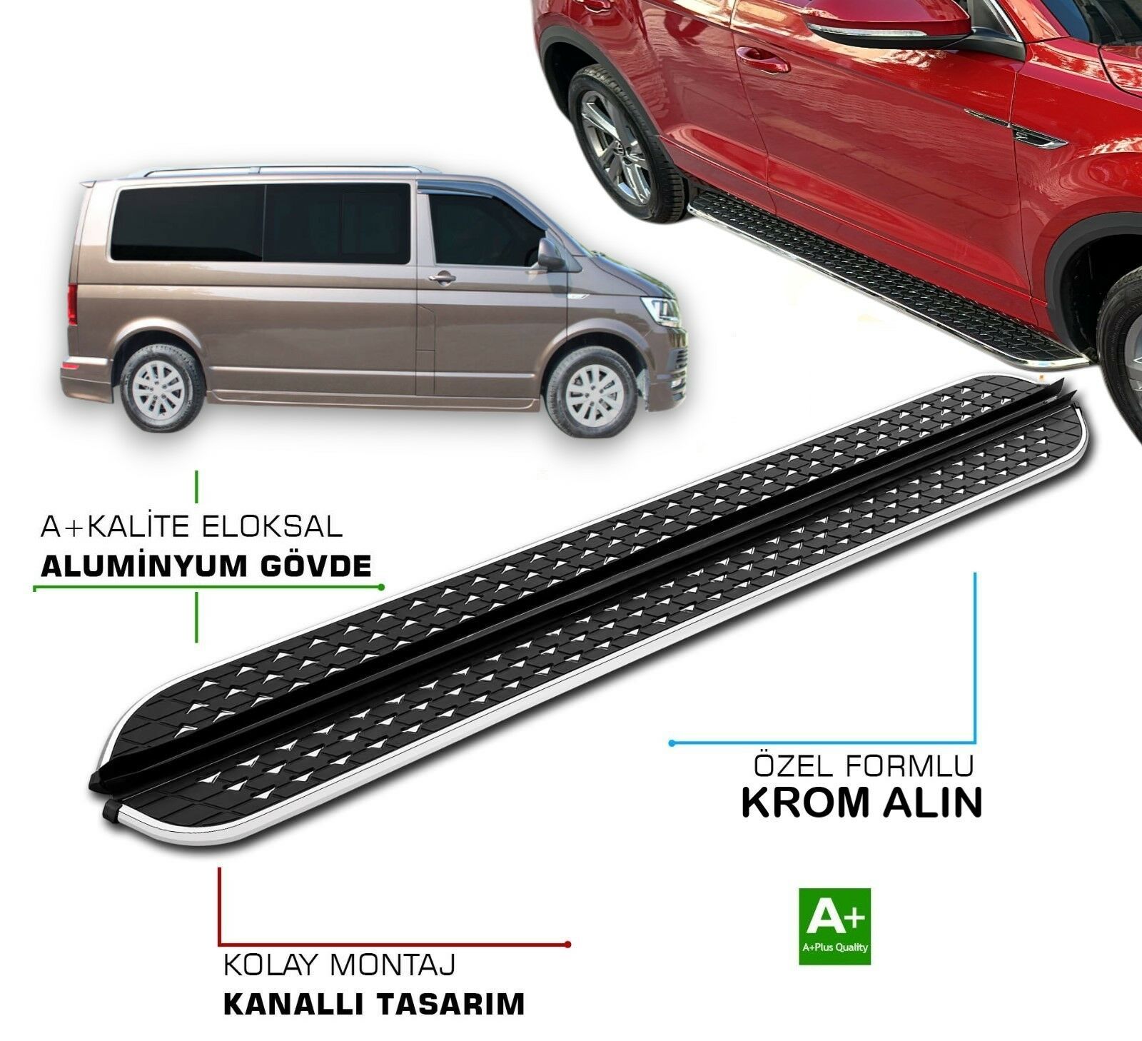 VOLKSWAGEN T5 TRANSPORTER KISA ŞASE 2003 2015 YILLARI ARASI YAN BASAMAK