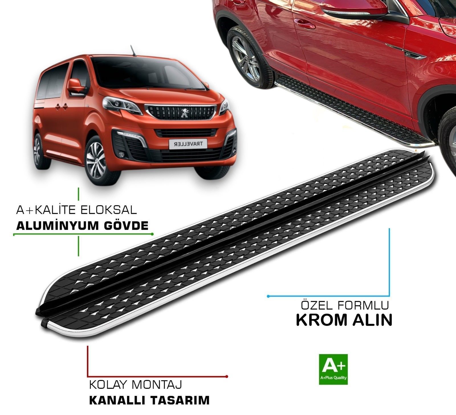 PEUGEOT EXPERT TRAVELLER * KISA ŞASE * 2017 2018 2019 2020 2021 2022 2023 2024 2025 YAN BASAMAK