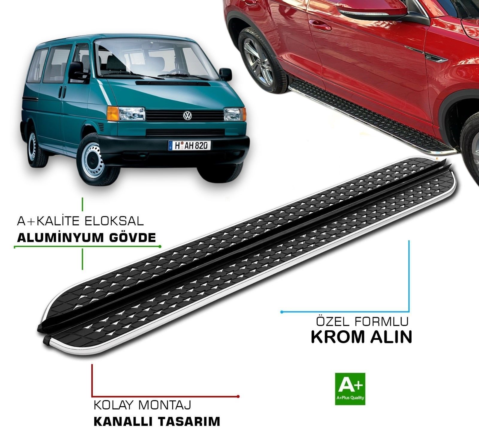VOLKSWAGEN T4 TRANSPORTER KISA ŞASE 1995 2003 YILLARI ARASI YAN BASAMAK