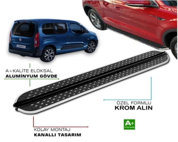 FİAT DOBLO 2023 2024 2025 ARACA ÖZEL NEVADA SİYAH YAN BASAMAK