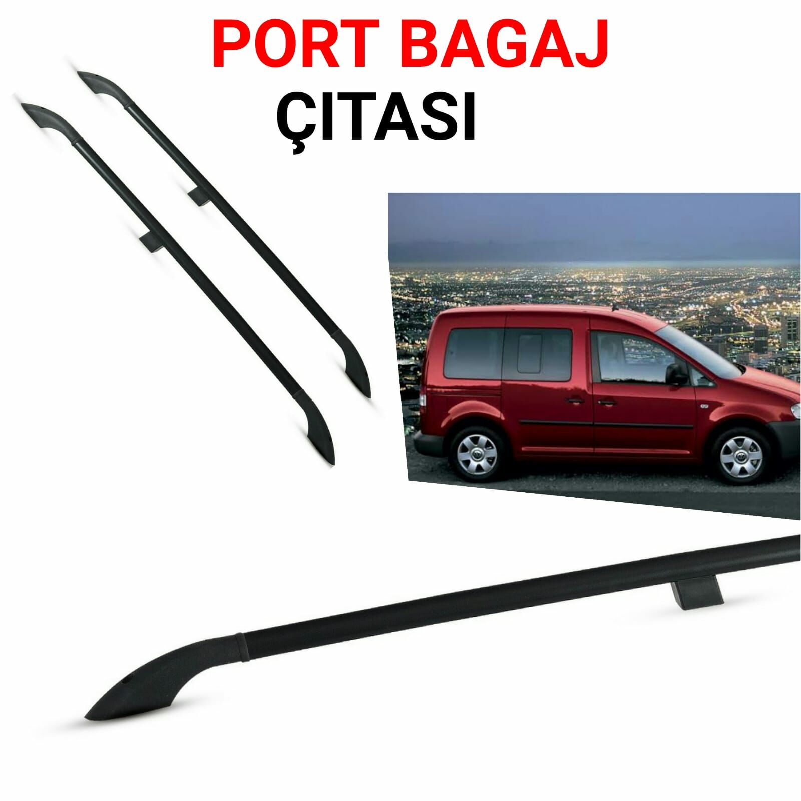 CADDY KISA ŞASE PORTBAGAJ TAVAN ÇİTASI SİYAH 2003 2004 2005 2006 2007 2008 2009 2010 2011 2012 2013