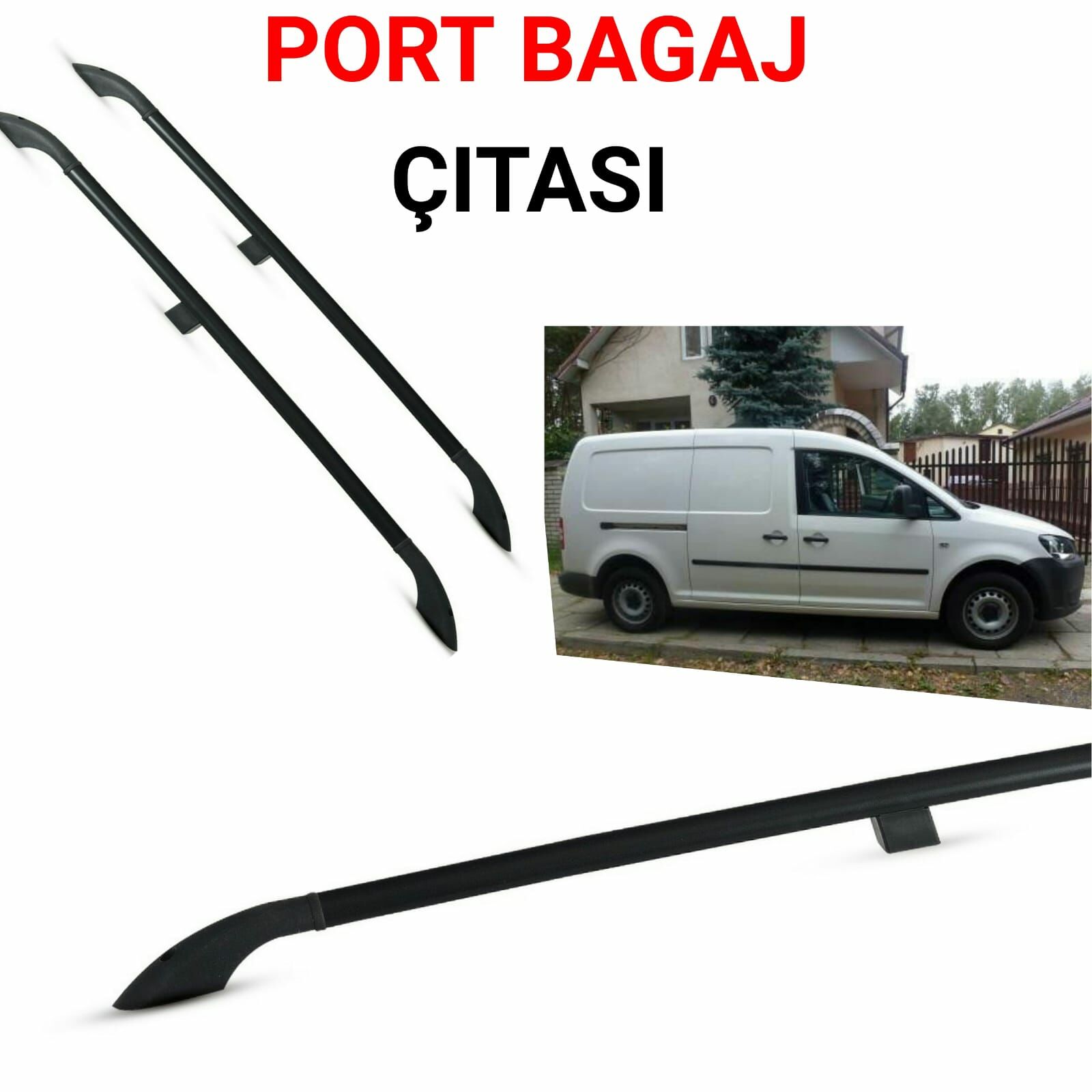 CADDY UZUN ŞASE PORTBAGAJ TAVAN ÇİTASI 2003 2004 2005 2006 2007 2008 2009 2010 2011 2012 2013 SİYAH