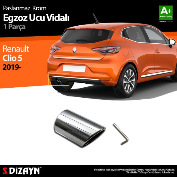 CLİO 5 EGZOZ UCU KROM VİDALI 2020 2021 2022 2023 2024