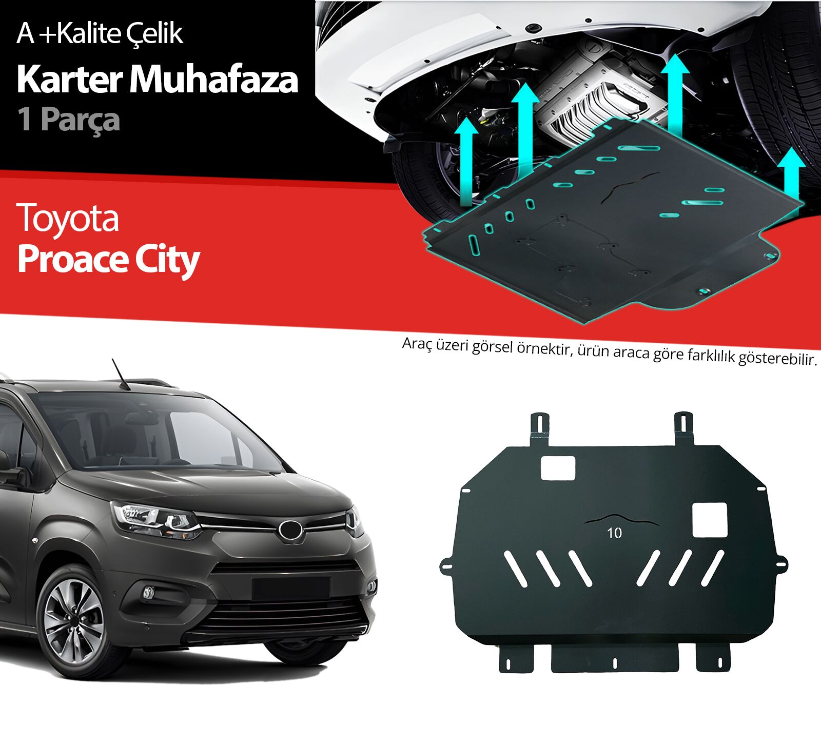 Toyota Proace City Çelik Karter Muhafaza Koruma 2018 2019 2020 2021 2022 2023