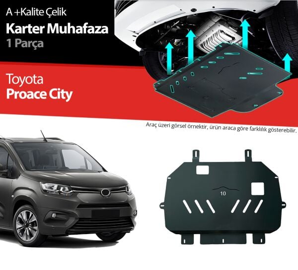 Toyota Proace City Çelik Karter Muhafaza Koruma 2018 2019 2020 2021 2022 2023