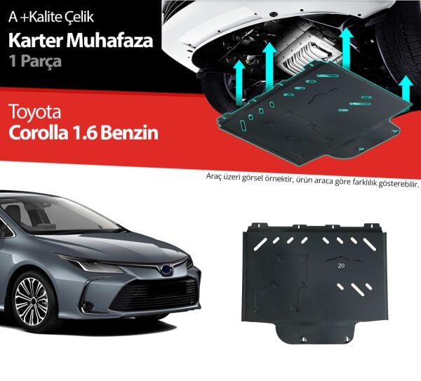 Toyota Corolla 1.6 Benzinli Çelik Karter Muhafaza Koruma 2019 2020 2021 2022 2023 2024