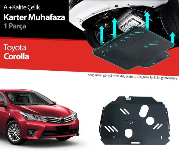 Toyota Corolla Çelik Karter Muhafaza Koruma 2013 2014 2015 2016 2017 2018