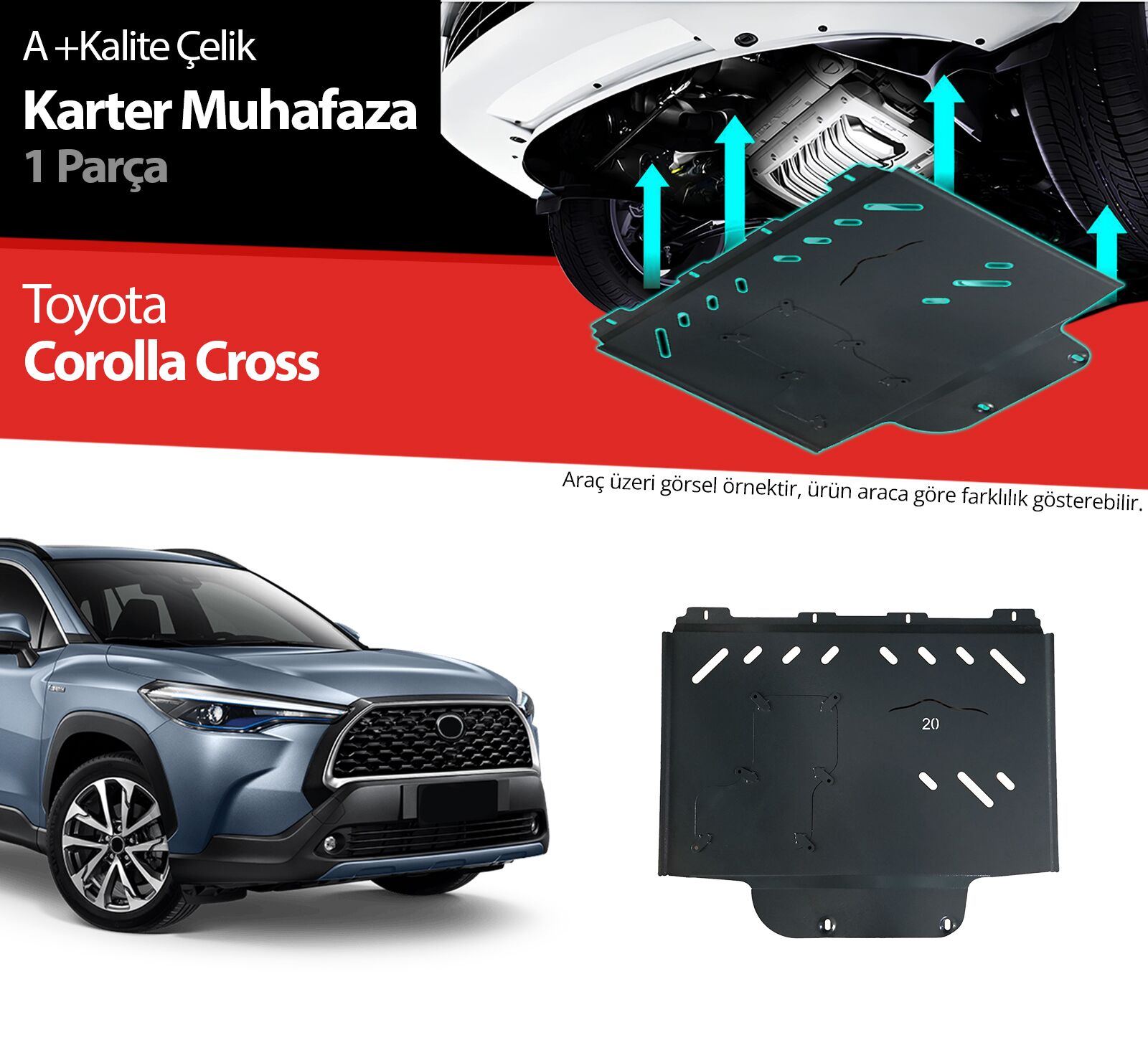 Toyota Corolla Cross Çelik Karter Muhafaza Koruma 2022 2023 2024 2025