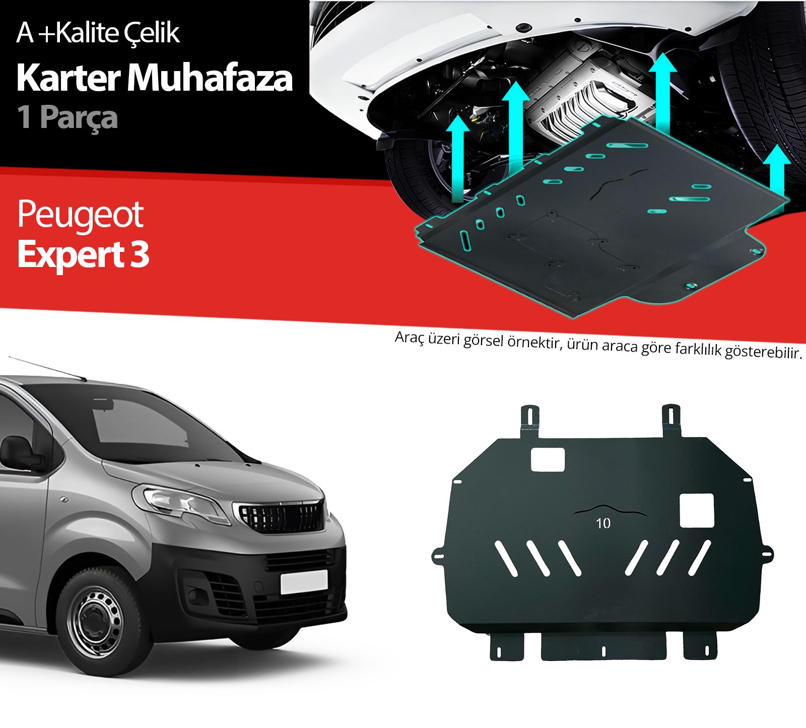 Peugeot Expert Çelik Karter Muhafaza Koruma 2016 2017 2018 2019 2020 2021 2022 2023 2024