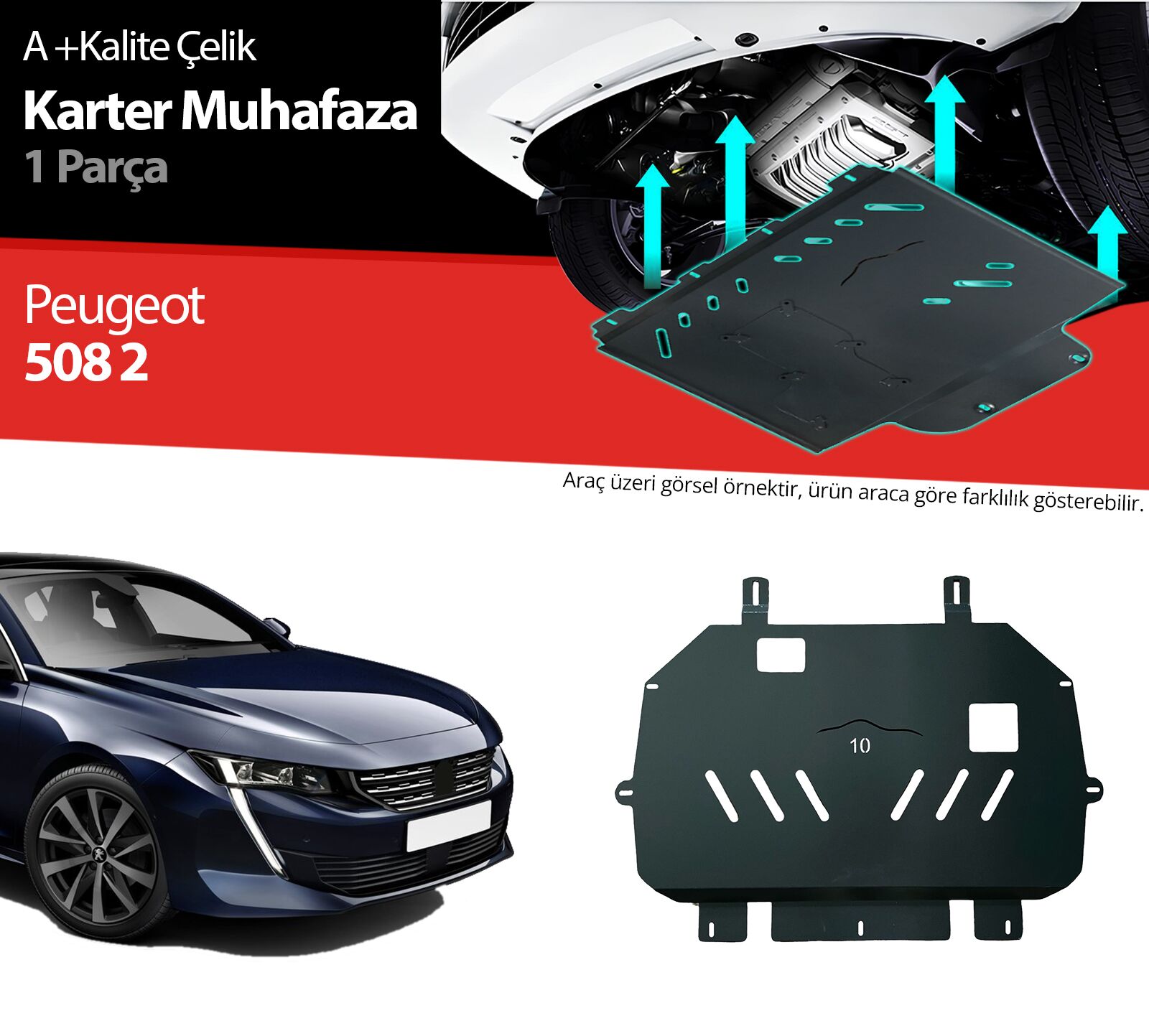 Peugeot 508 Çelik Karter Muhafaza Koruma 2019 2020 2021 2022 2023 2024