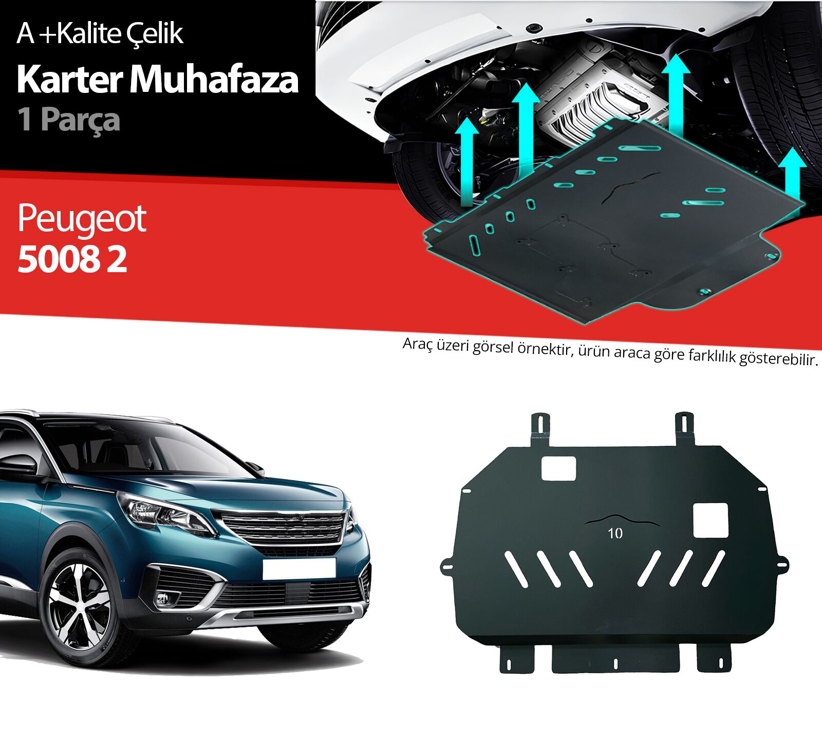 Peugeot 5008 Çelik Karter Muhafaza Koruma 2017 2018 2019 2020 2021 2022 2023