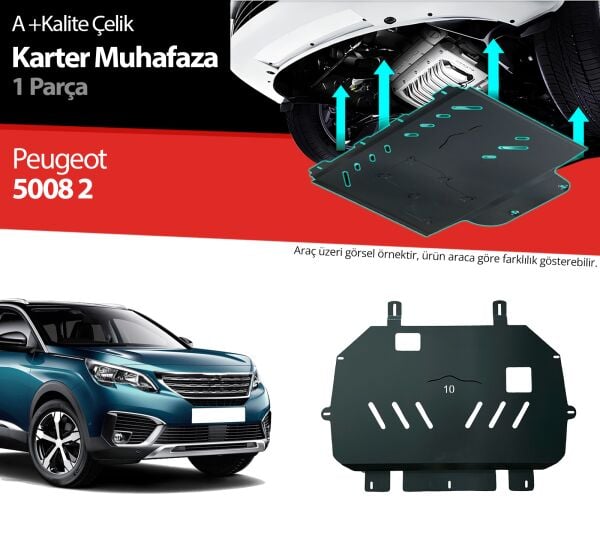 Peugeot 5008 Çelik Karter Muhafaza Koruma 2017 2018 2019 2020 2021 2022 2023
