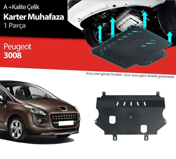 Peugeot 3008 Çelik Karter Muhafaza Koruma 2009 2010 2011 2012 2013 2014 2015 2016